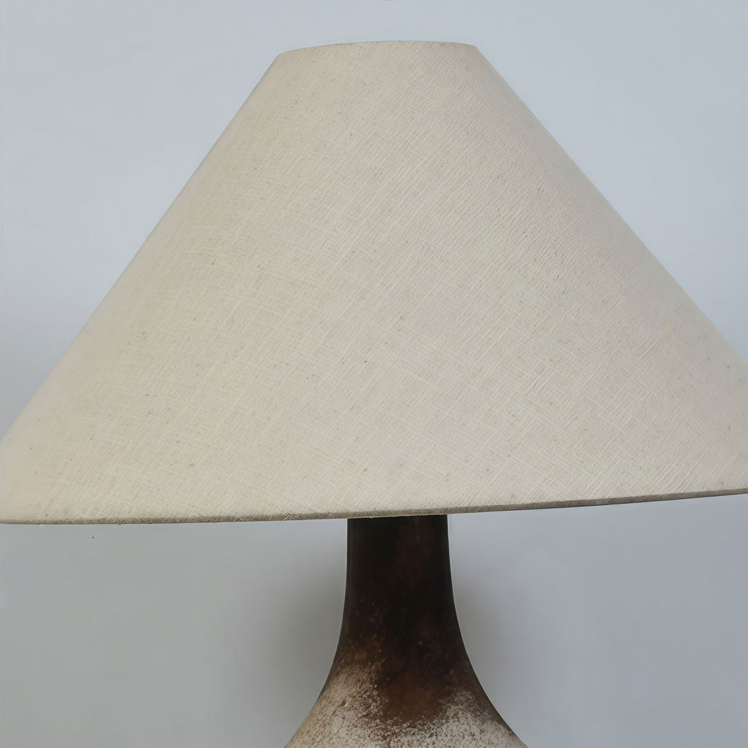 Gray Ceramic Wabi-Sabi Table Lamp - Stylish Bedside Accent Light