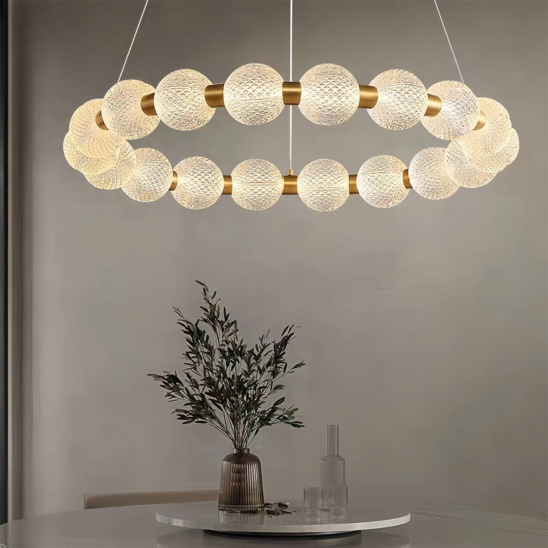 Minimalist Glass Shade Chandelier Luxury Island Light
