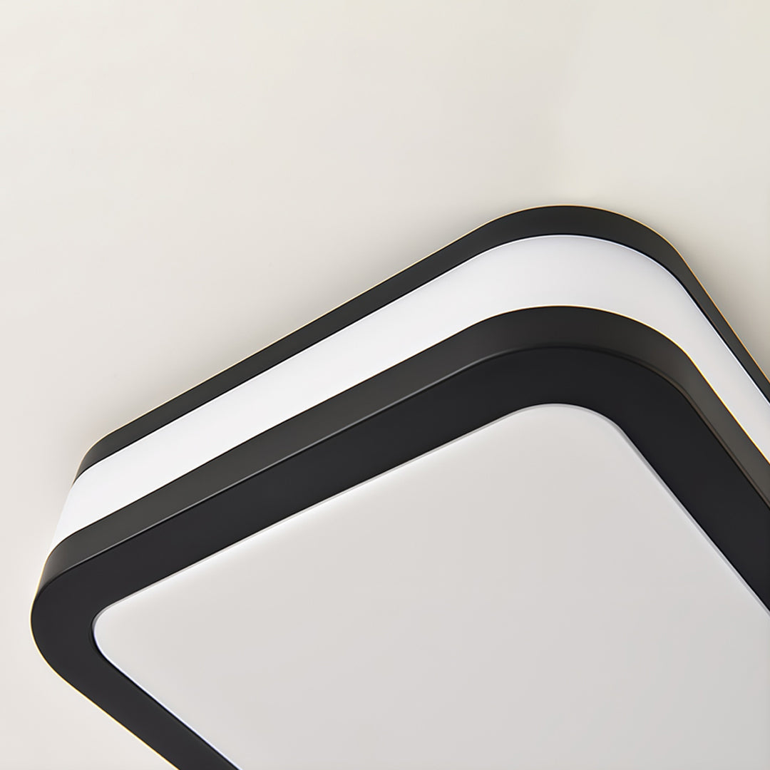 Black Flush Mount Light Modern Minimalist Metal Ceiling Fixture