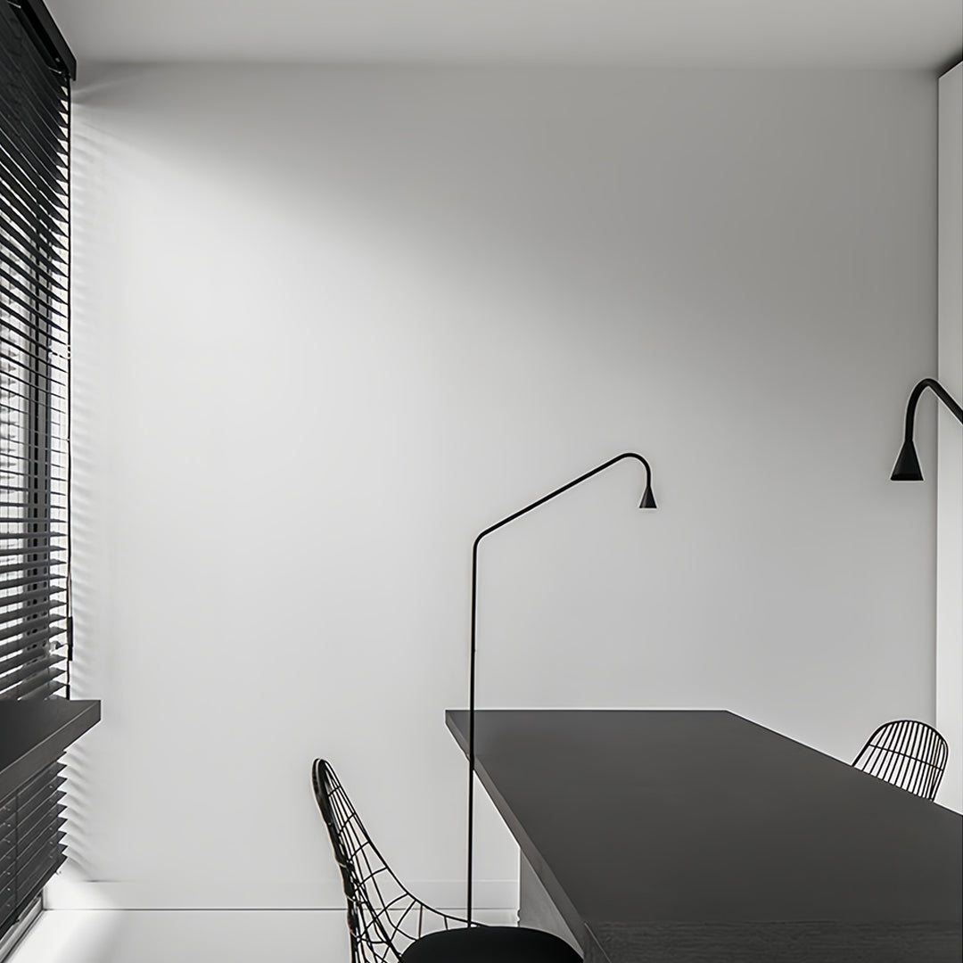 Black and Gold LED Minimalist Floor Lamp - Modern Reading Light