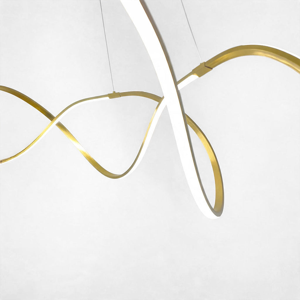 Modern Gold Geometric LED Chandelier - Dimmable Aluminum Design