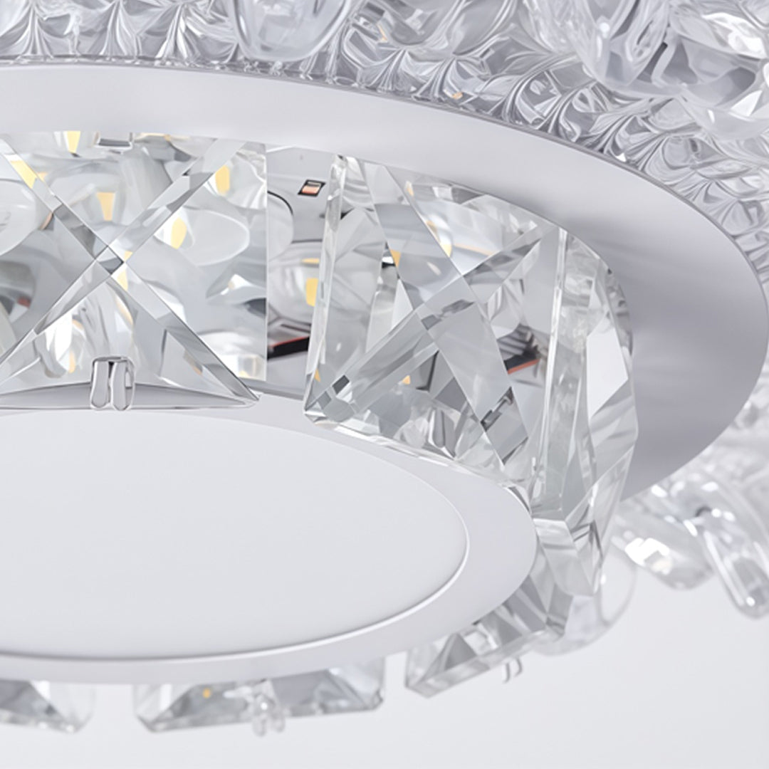 Modern White Flush Mount Crystal Ceiling Light