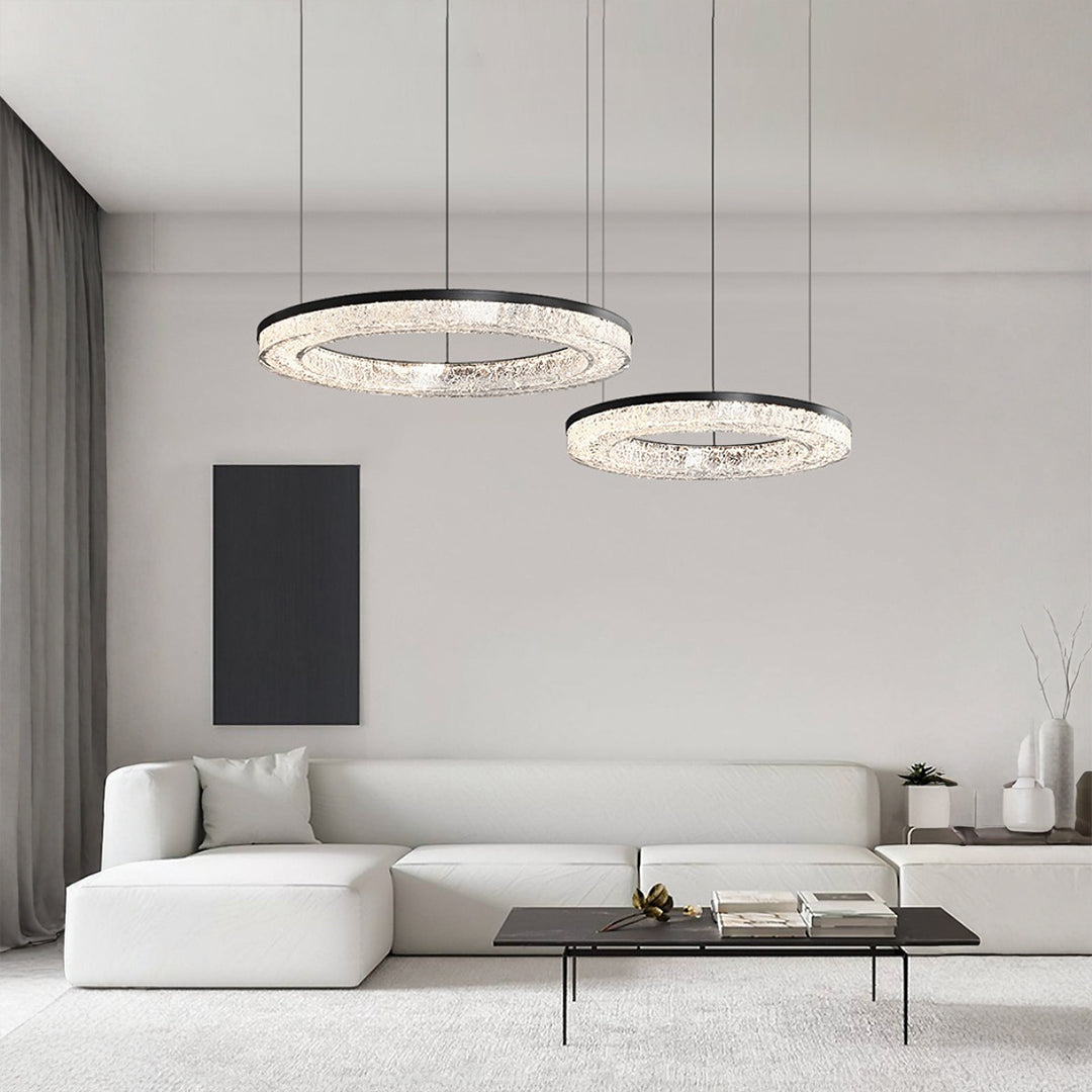 Circle Pendant Light Luxury Ring Chandelier Art Decor