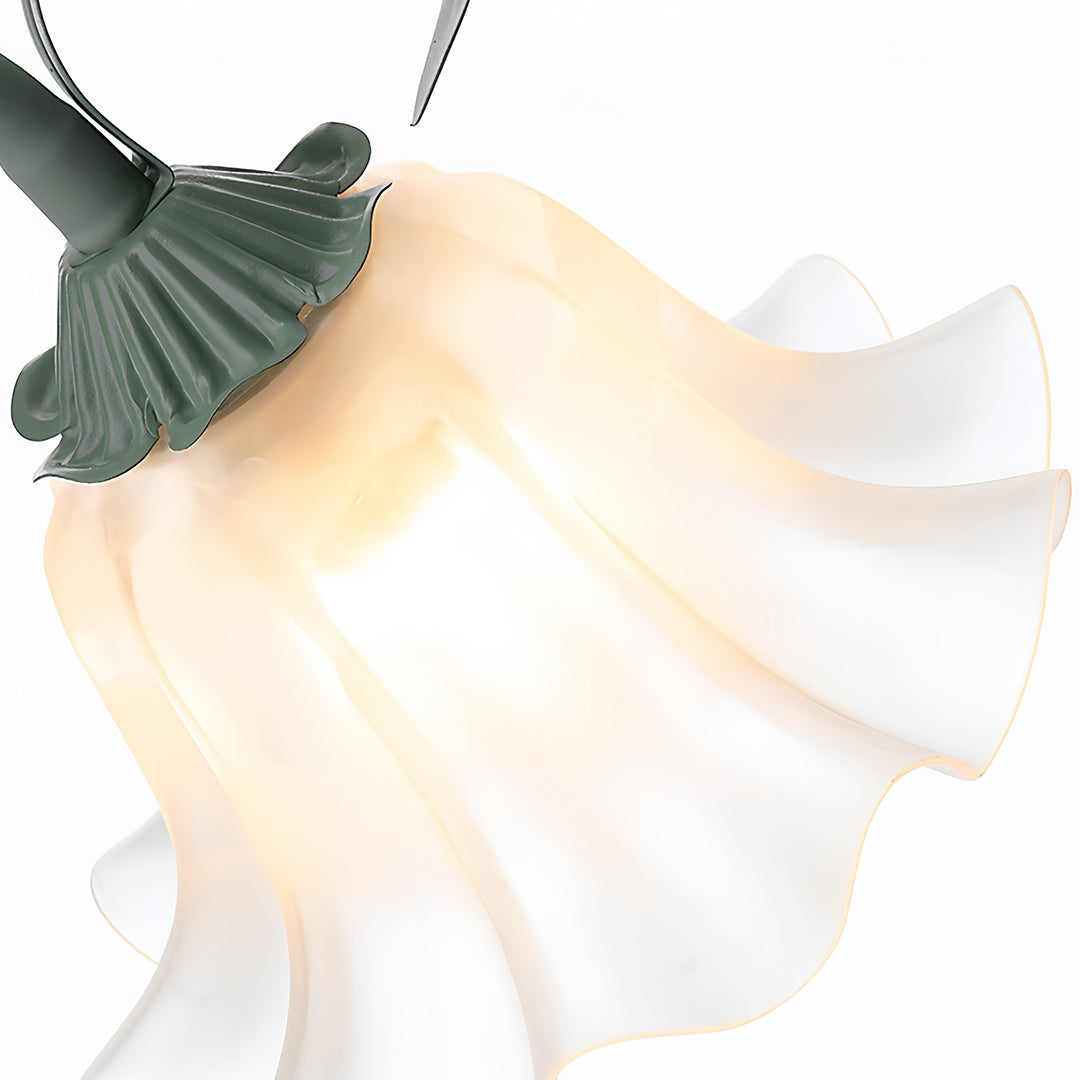 French Country Flower Floor Lamp - Green Artistic Iron Design