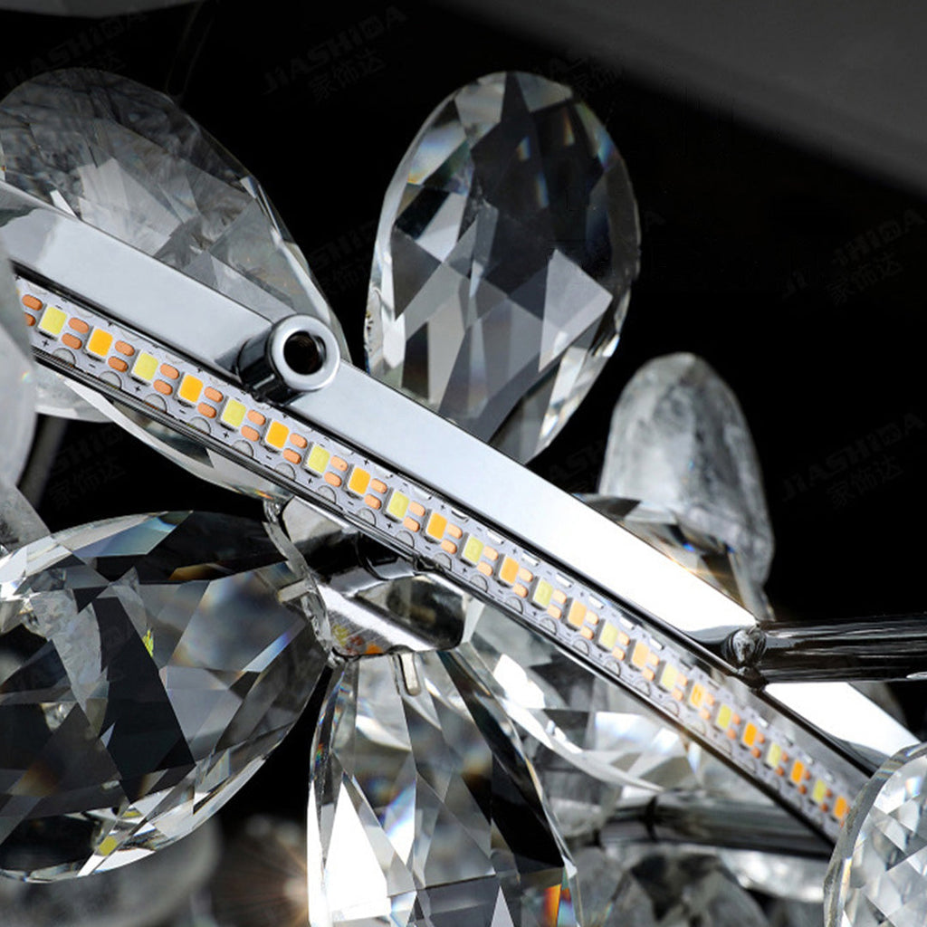 French Flower Crystal Chandelier - Elegant Dining Room Light Fixture