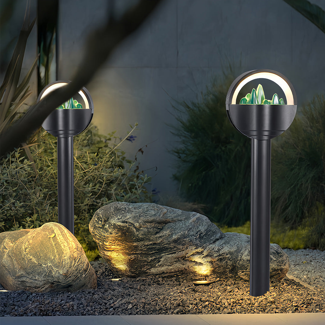 Modern Frosted Globe Waterproof Garden Pathway Light – Stylish Outdoor Illumination for Pathways and Landscapes
