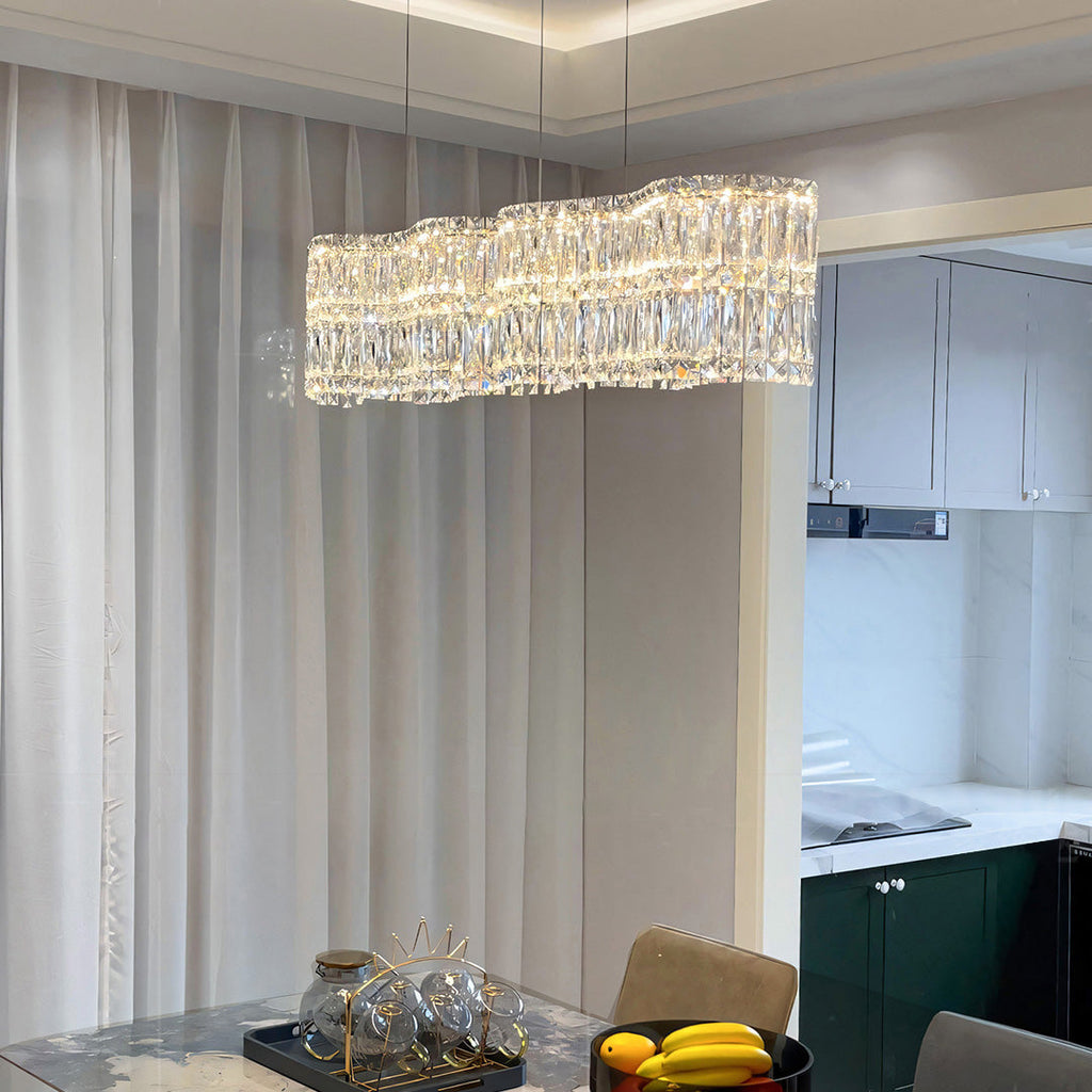 LED Crystal Chandelier Modern Elegant Lighting Minimalist Design