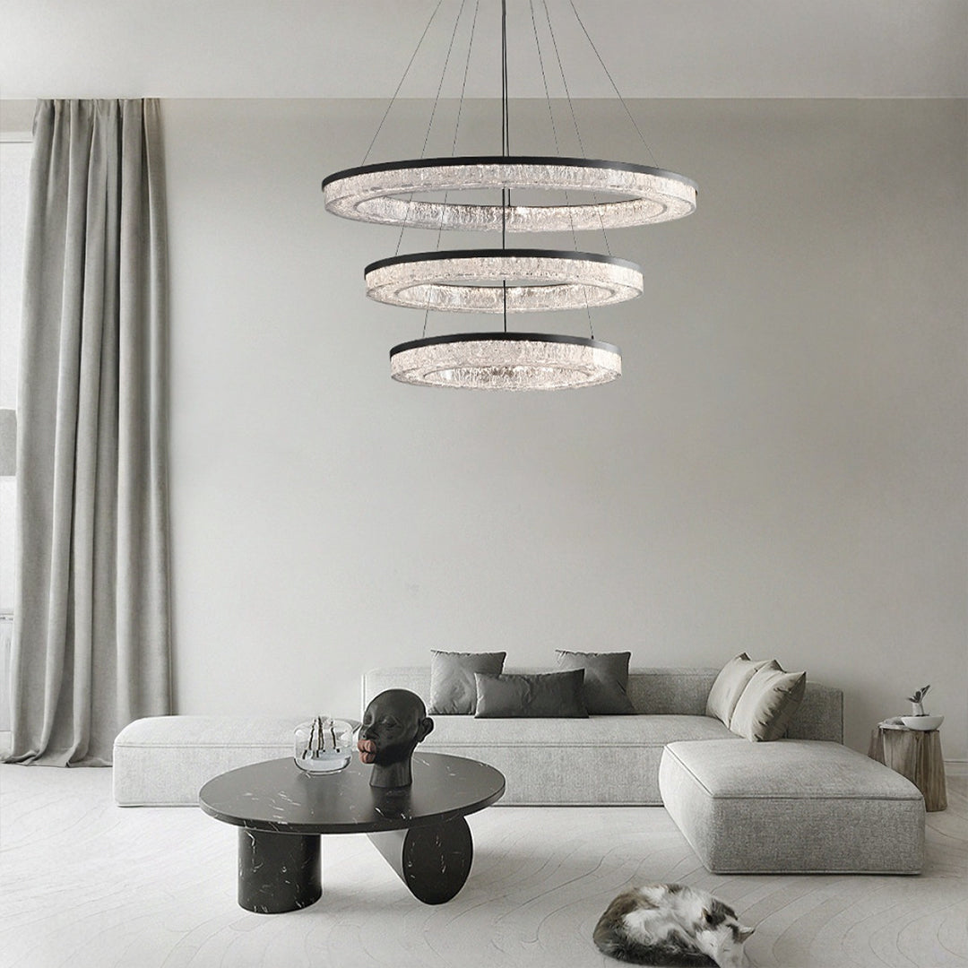 Circle Pendant Light Luxury Ring Chandelier Art Decor
