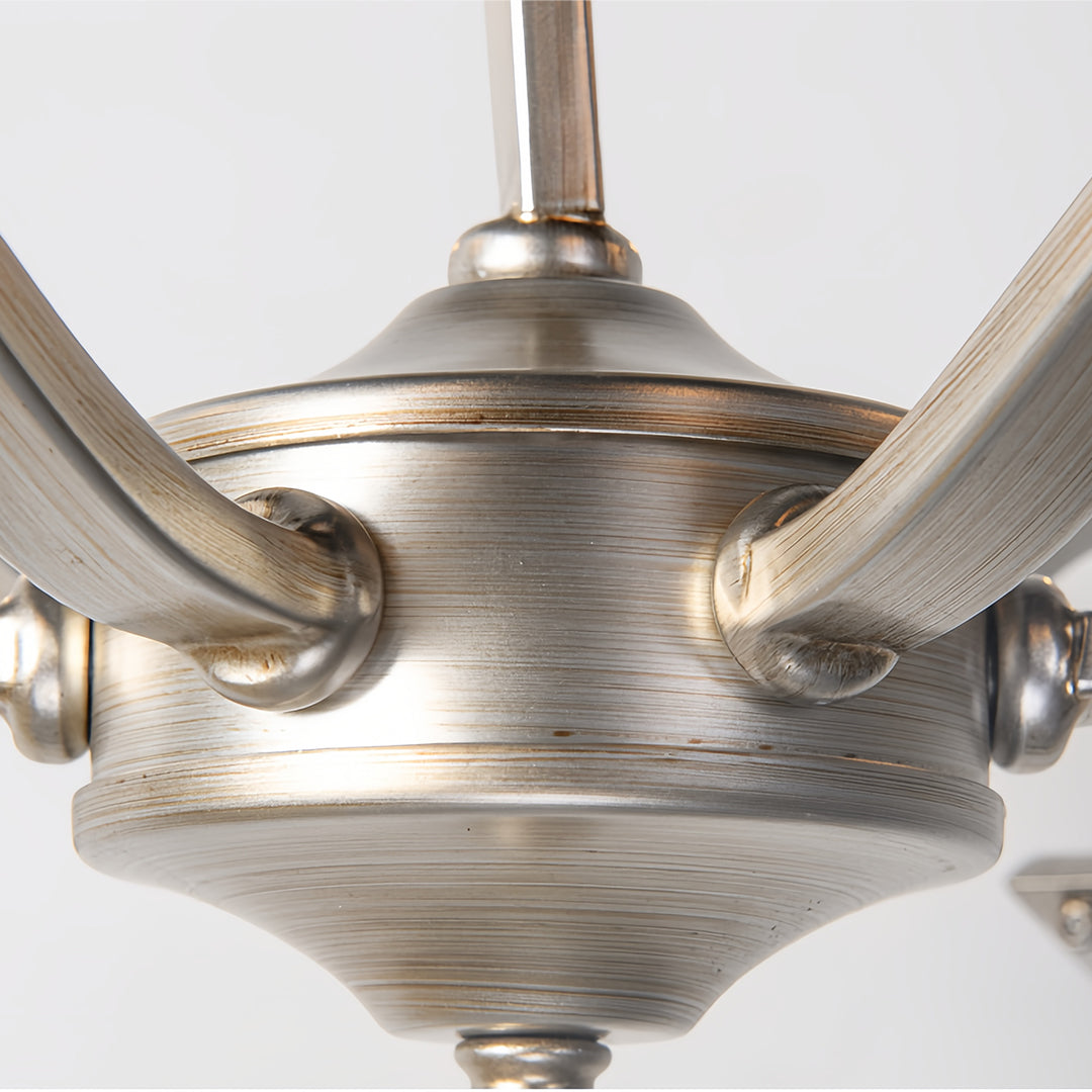 Candle Stick Chandelier Silver Finish Crystal Ceiling Light