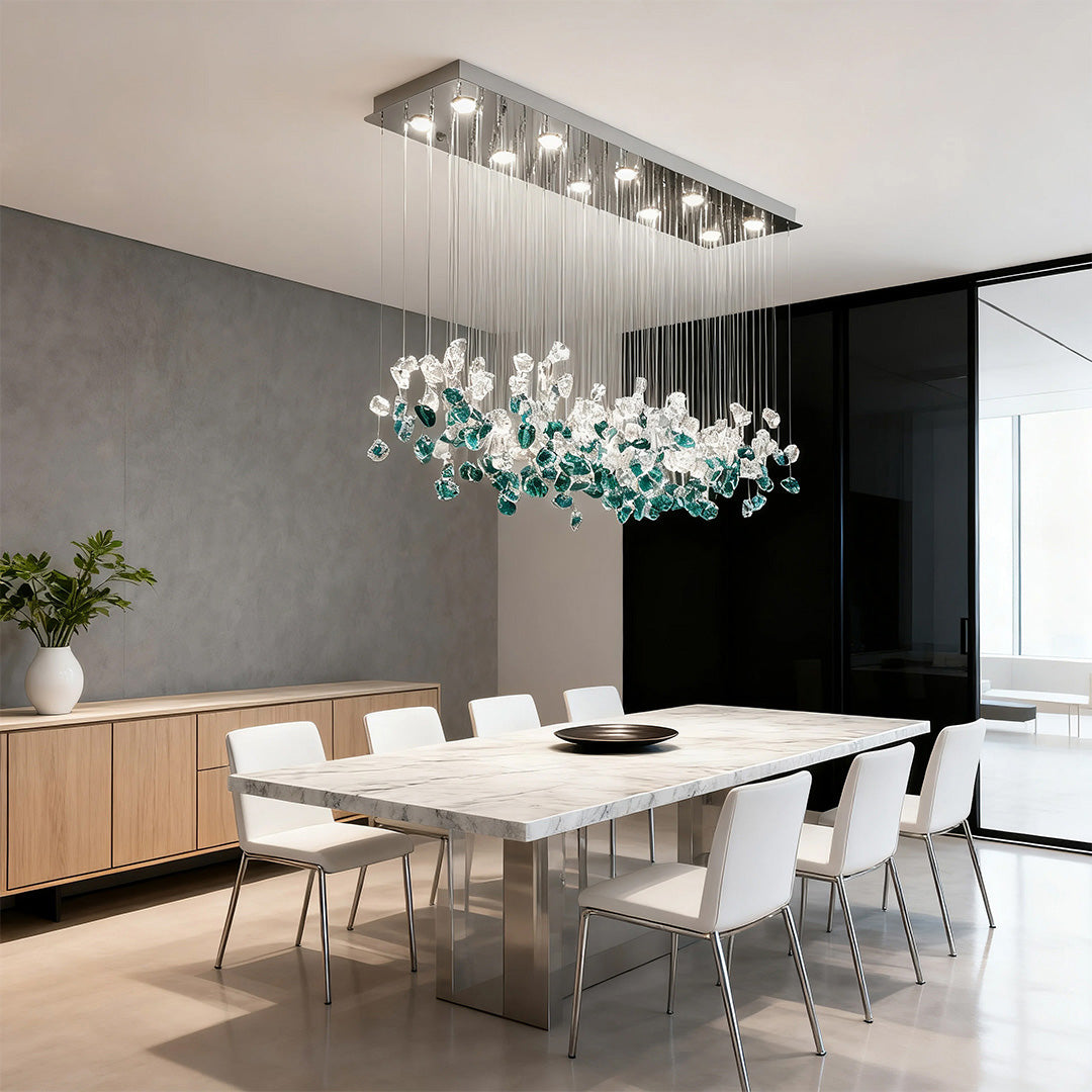 Beaded Glass Chandelier - Irregular Artistic Island Ceiling Light