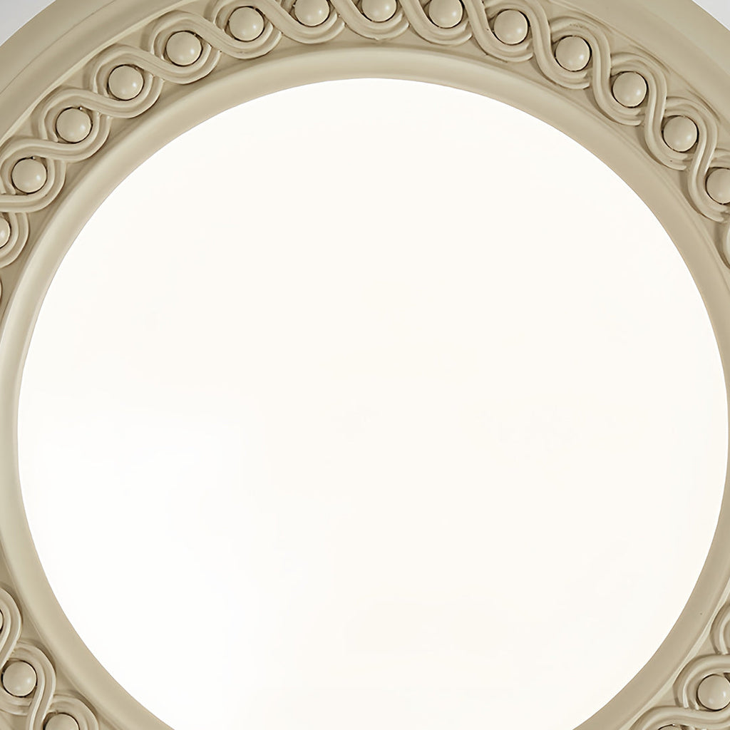 Retro Flush Mount Carved Resin Acrylic Ceiling Light