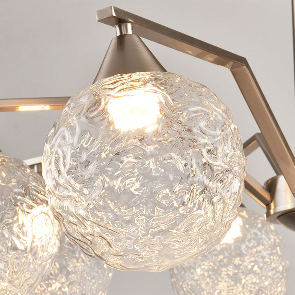 Sputnik Mid Century Semi-Flush Mount Ceiling Light - Silver Metal Pendant Fixture