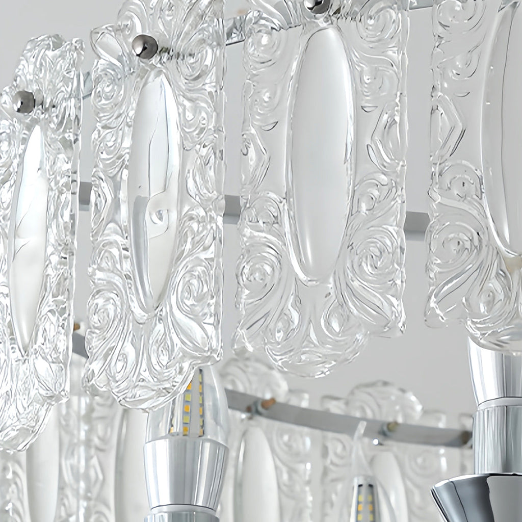 French Iron Chandelier Chrome Ceiling Light - Chic Metal Island Fixture