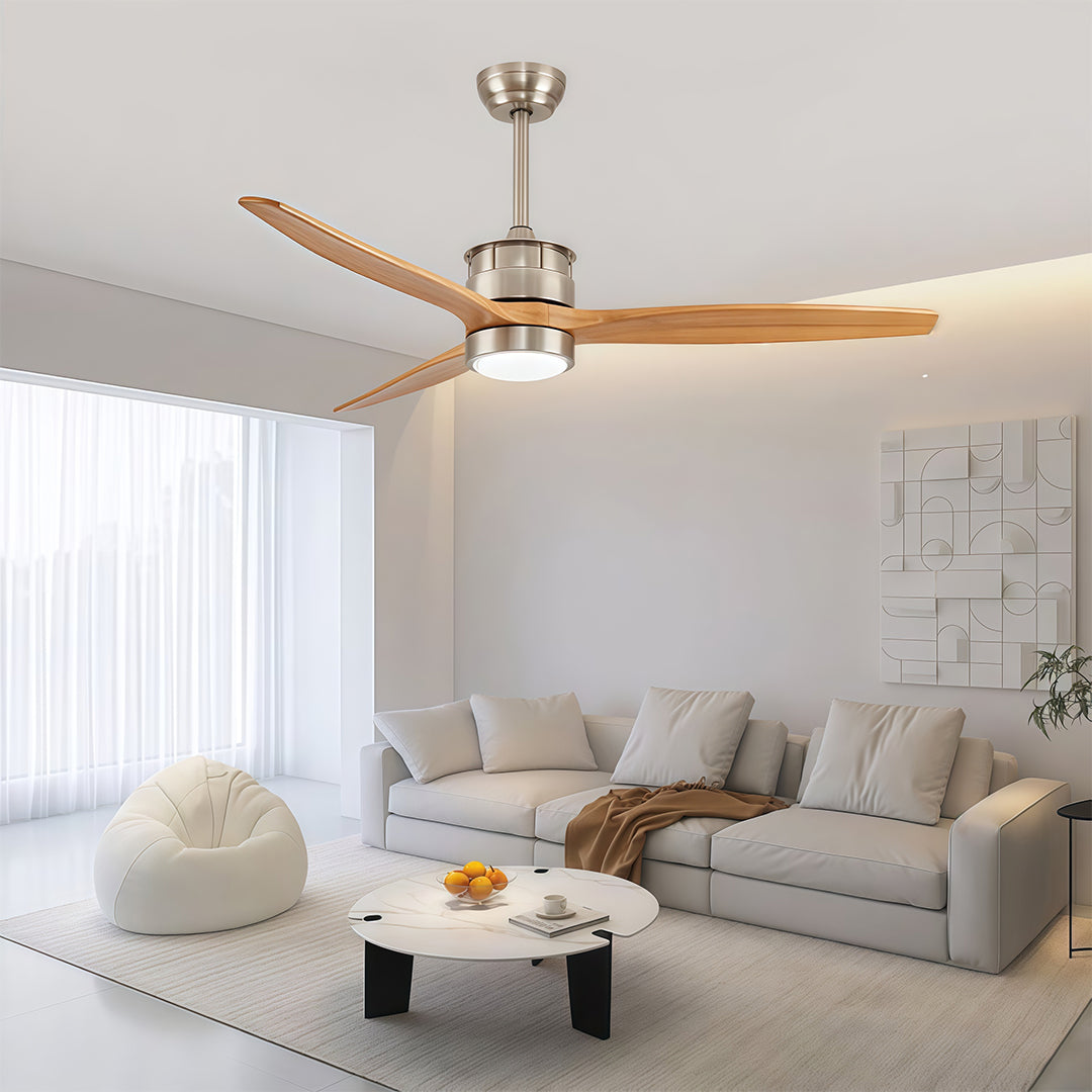 Contemporary LED Ceiling Fan with Remote Control and Light