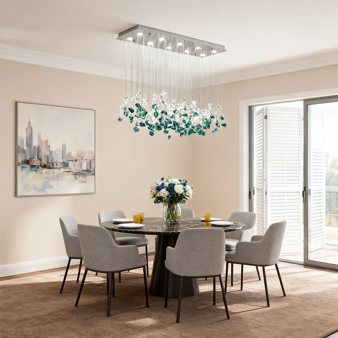 Beaded Glass Chandelier - Irregular Artistic Island Ceiling Light