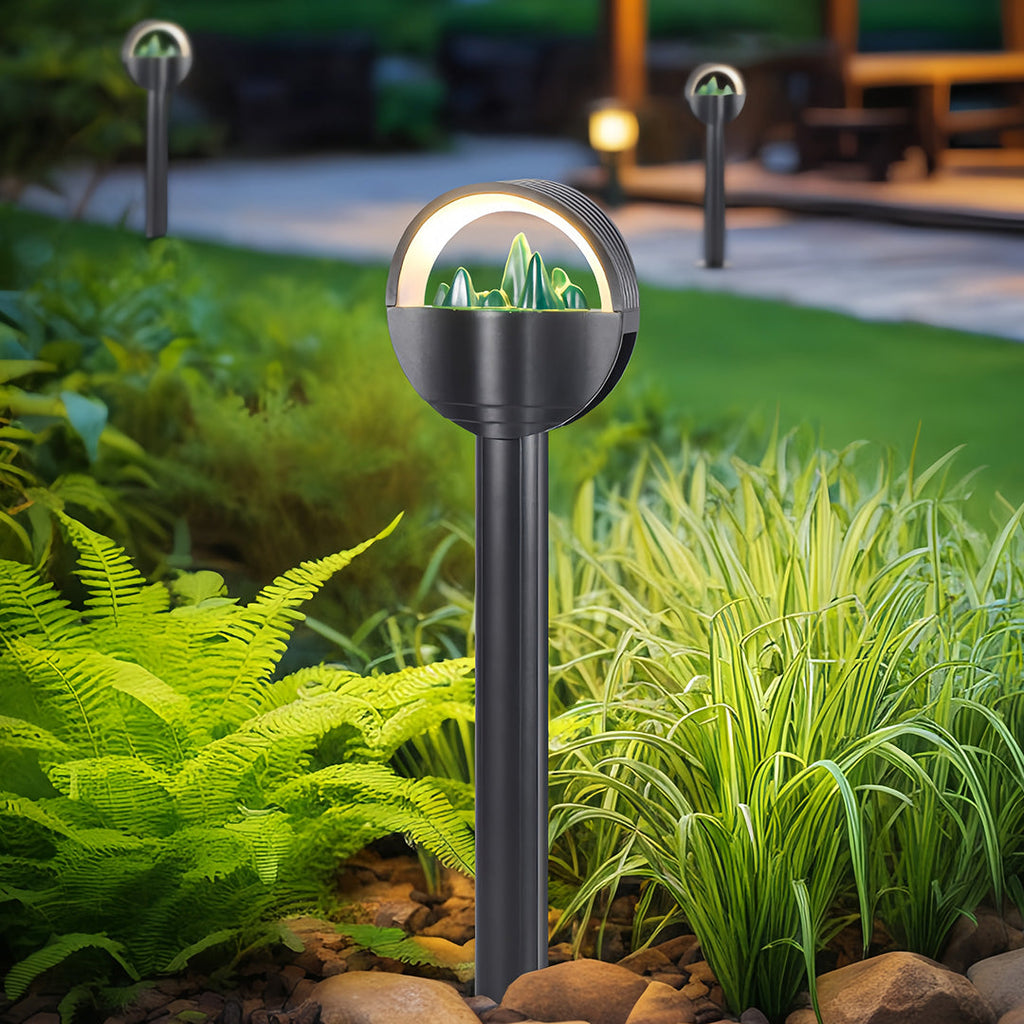 Modern Frosted Globe Waterproof Garden Pathway Light – Stylish Outdoor Illumination for Pathways and Landscapes