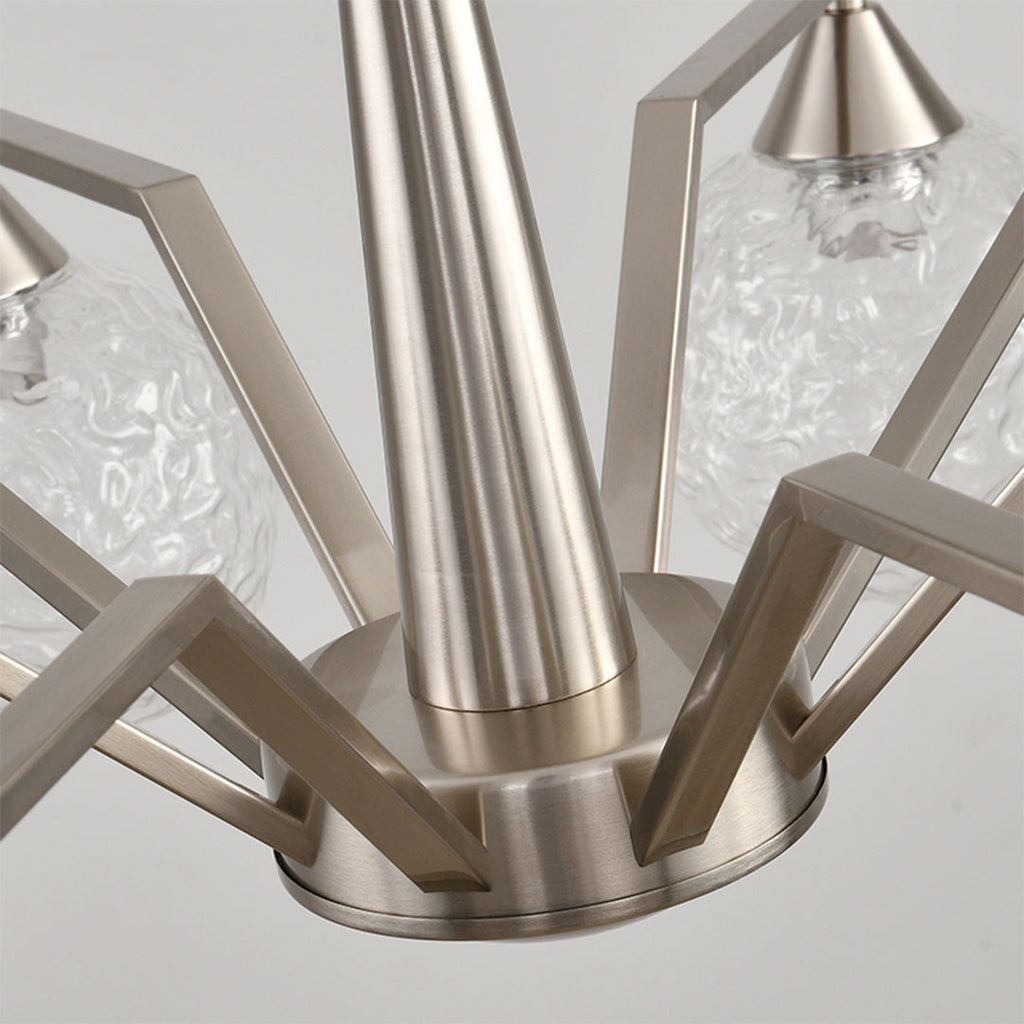 Sputnik Mid Century Semi-Flush Mount Ceiling Light - Silver Metal Pendant Fixture