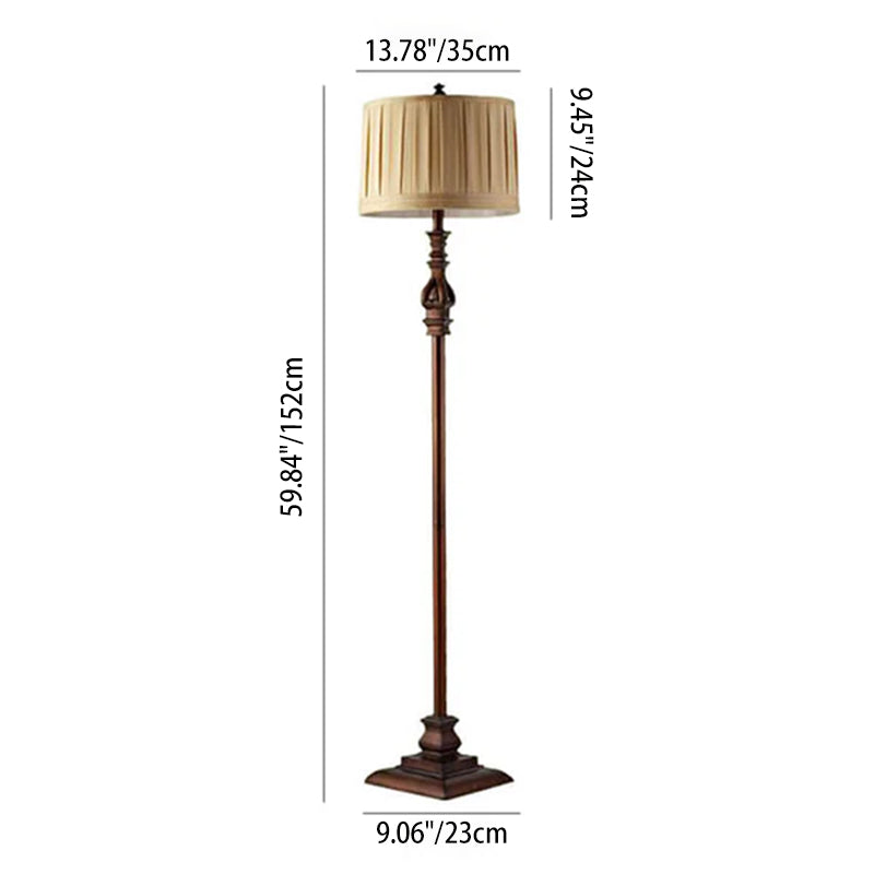 Modern European Retro Pleated Floor Lamp - 1-Light Designer Lighting