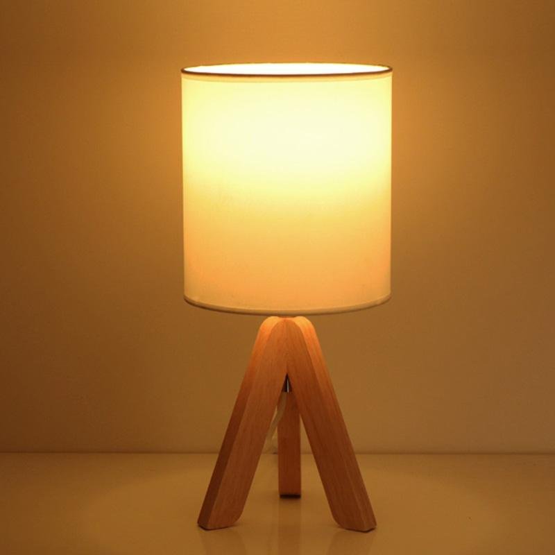 15 Inch Modern Wood Tripod Table Lamp - Stylish Lighting for Home Decor
