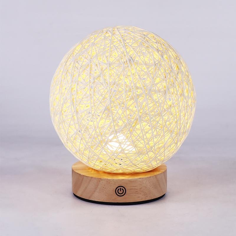 6-Inch LED Rattan Wicker Shade Table Lamp - Natural Lighting Decor