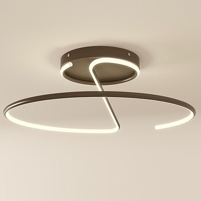 16" Sleek Wire Circular Modern LED Semi Flush Mount Ceiling Light