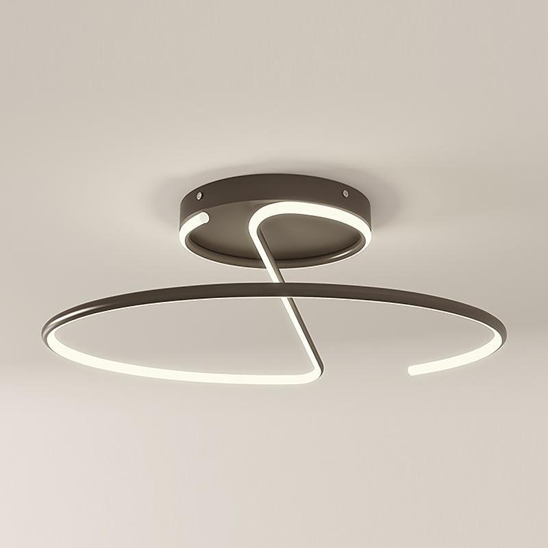 16" Sleek Wire Circular Modern LED Semi Flush Mount Ceiling Light