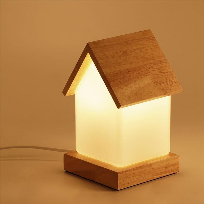 LED Wooden House Lamp for Kids and Babies - Night Light Decor
