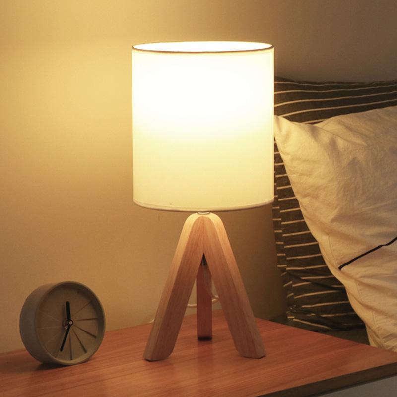15 Inch Modern Wood Tripod Table Lamp - Stylish Lighting for Home Decor