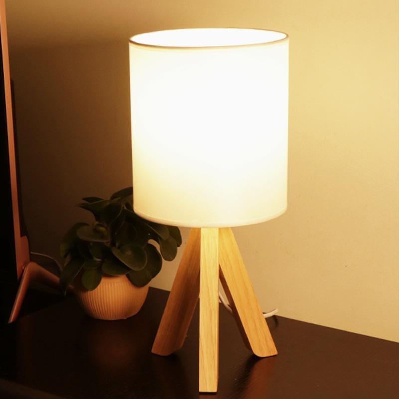 15 Inch Modern Wood Tripod Table Lamp - Stylish Lighting for Home Decor