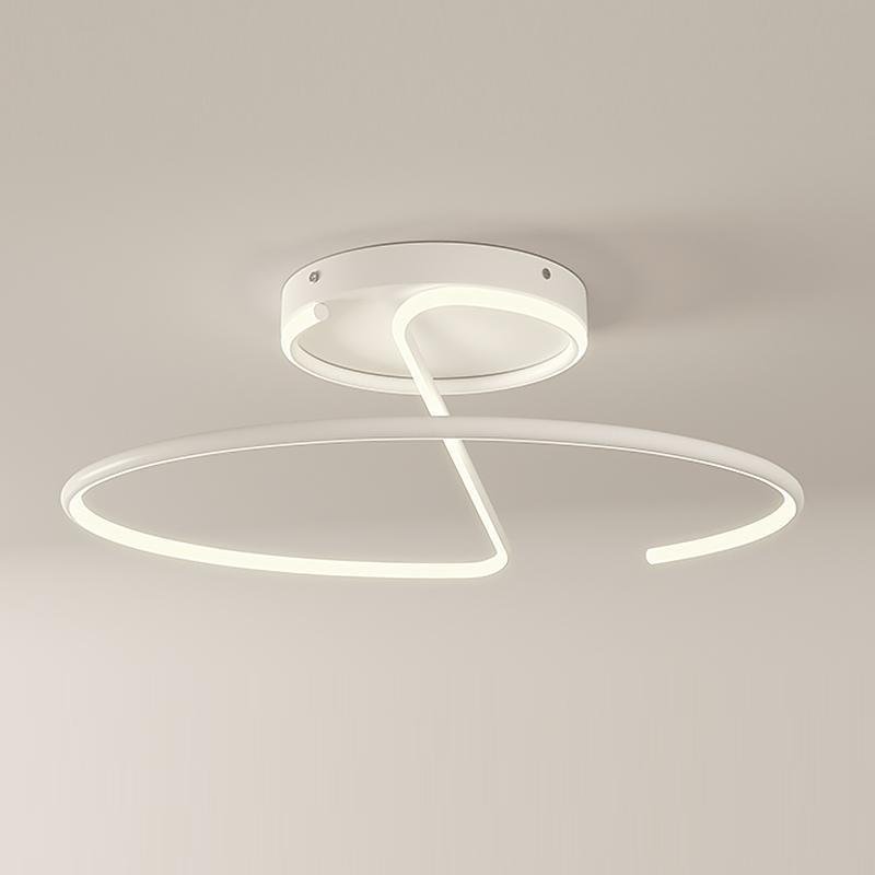 16" Sleek Wire Circular Modern LED Semi Flush Mount Ceiling Light