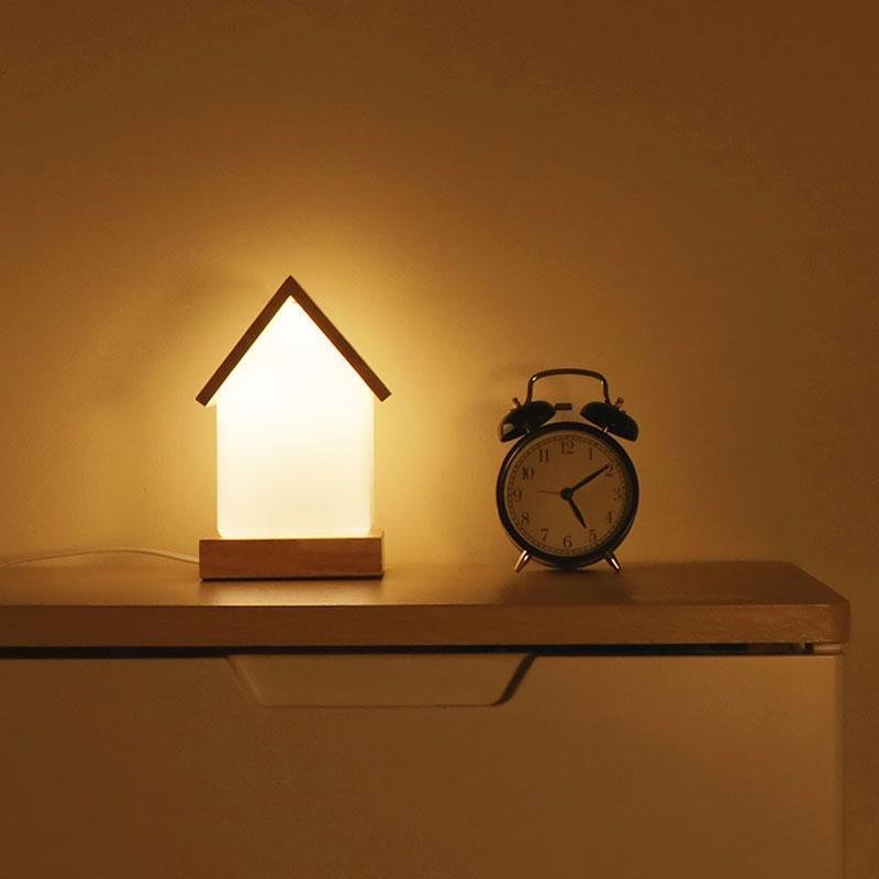 LED Wooden House Lamp for Kids and Babies - Night Light Decor