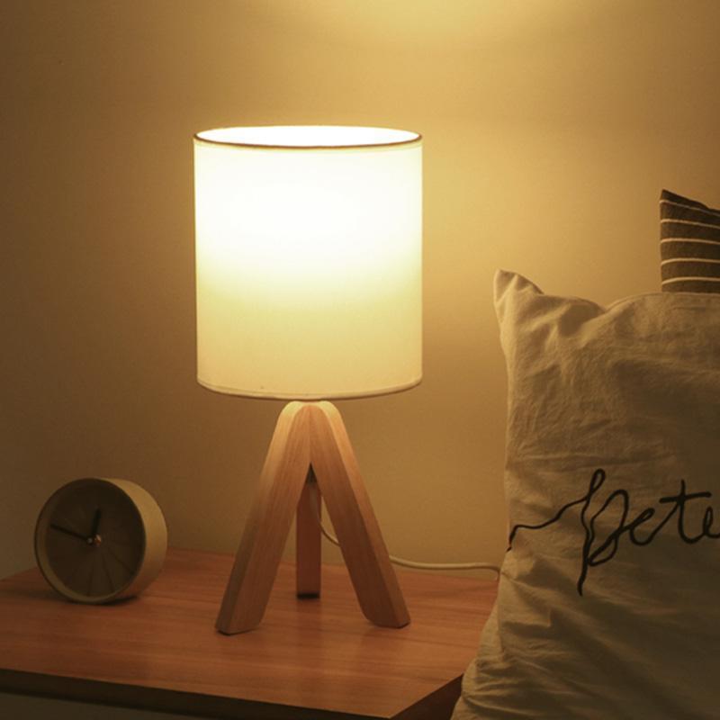 15 Inch Modern Wood Tripod Table Lamp - Stylish Lighting for Home Decor