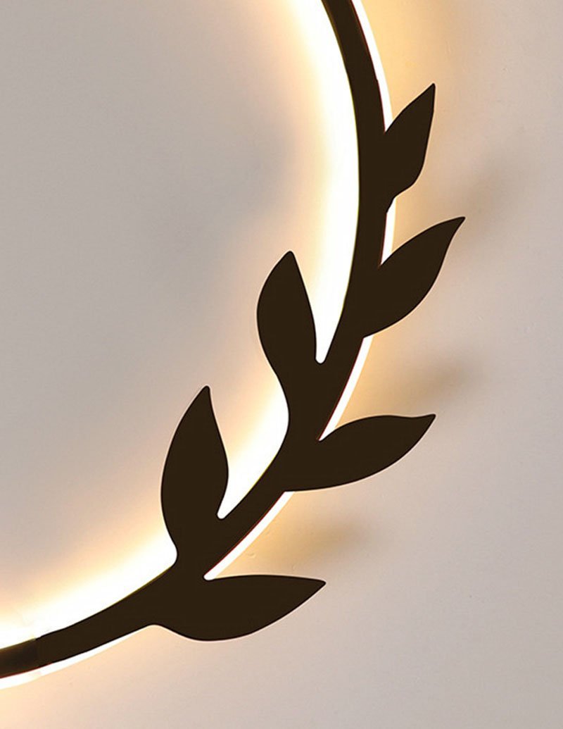 20" Dimmable Black Flush Mount LED Ceiling Light - Leaf Edge Design