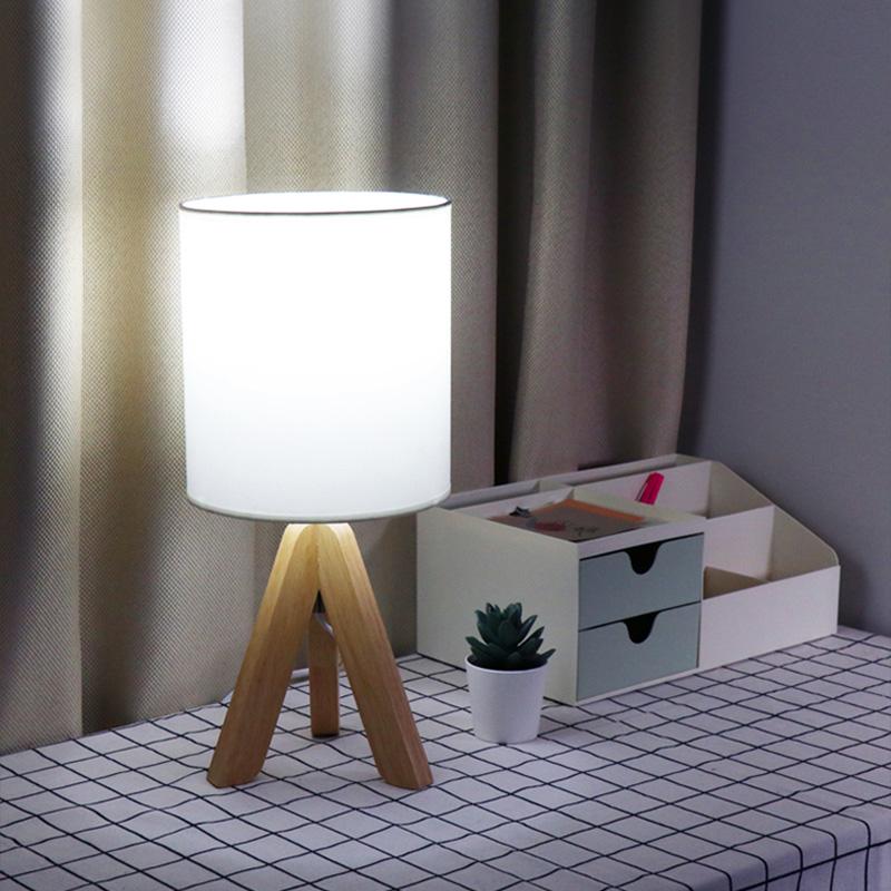15 Inch Modern Wood Tripod Table Lamp - Stylish Lighting for Home Decor