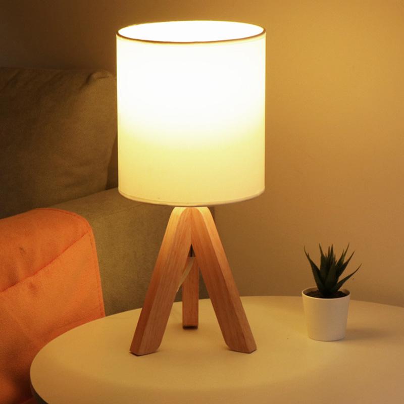 15 Inch Modern Wood Tripod Table Lamp - Stylish Lighting for Home Decor
