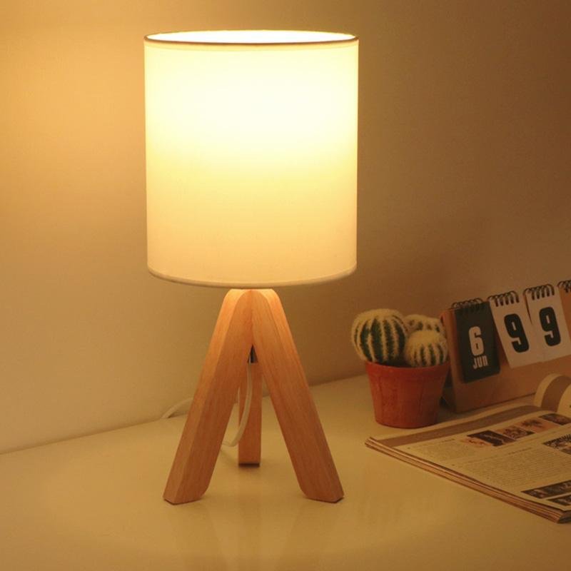 15 Inch Modern Wood Tripod Table Lamp - Stylish Lighting for Home Decor