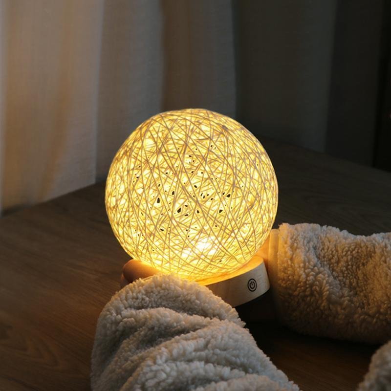 6-Inch LED Rattan Wicker Shade Table Lamp - Natural Lighting Decor