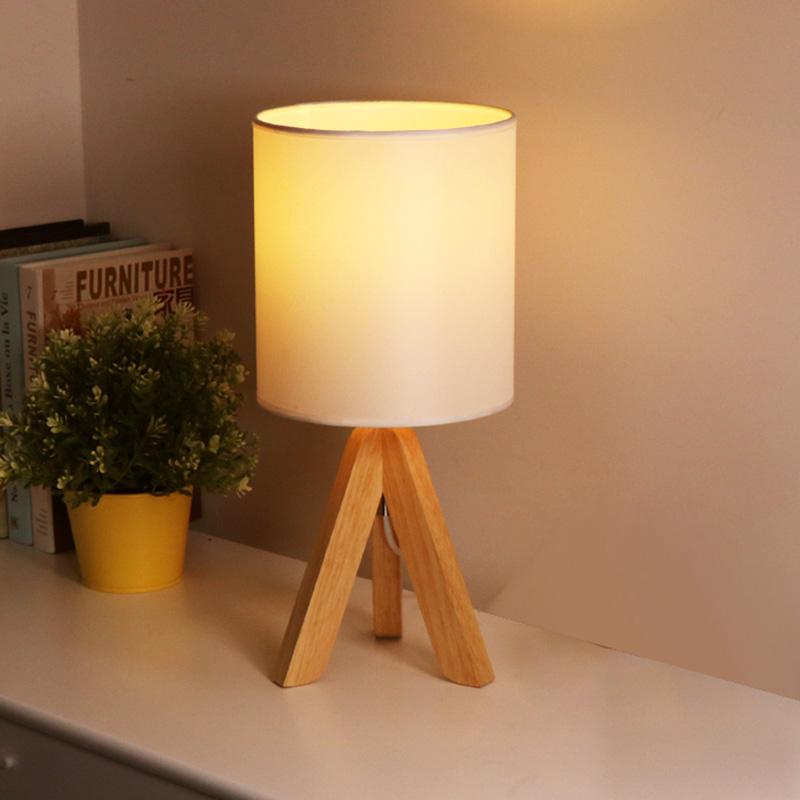 15 Inch Modern Wood Tripod Table Lamp - Stylish Lighting for Home Decor