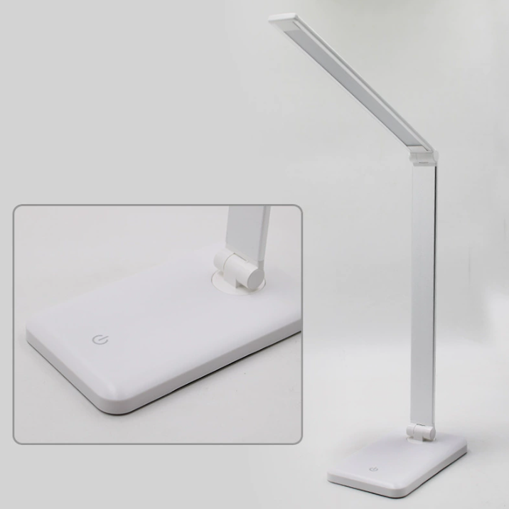 Folding Wireless Rechargeable LED Eye Protection Reading Desk Lamp with Adjustable Brightness, Touch Control, USB Charging, Modern Design for Home and Office, Portable Study Table Light