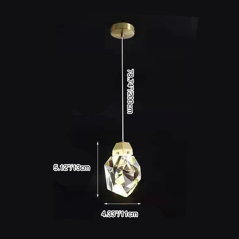 Modern Stone Shape LED Crystal Pendant Light – Elegant Lighting Fixture for Home Decor
