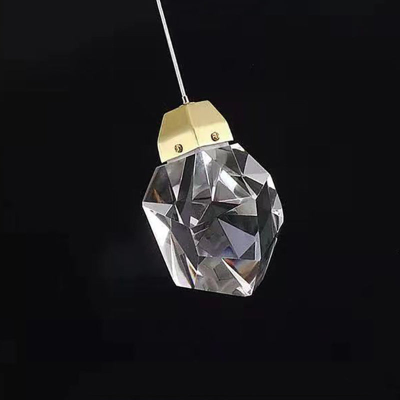 Modern Stone Shape LED Crystal Pendant Light – Elegant Lighting Fixture for Home Decor