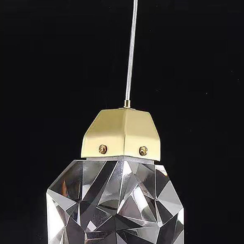 Modern Stone Shape LED Crystal Pendant Light – Elegant Lighting Fixture for Home Decor
