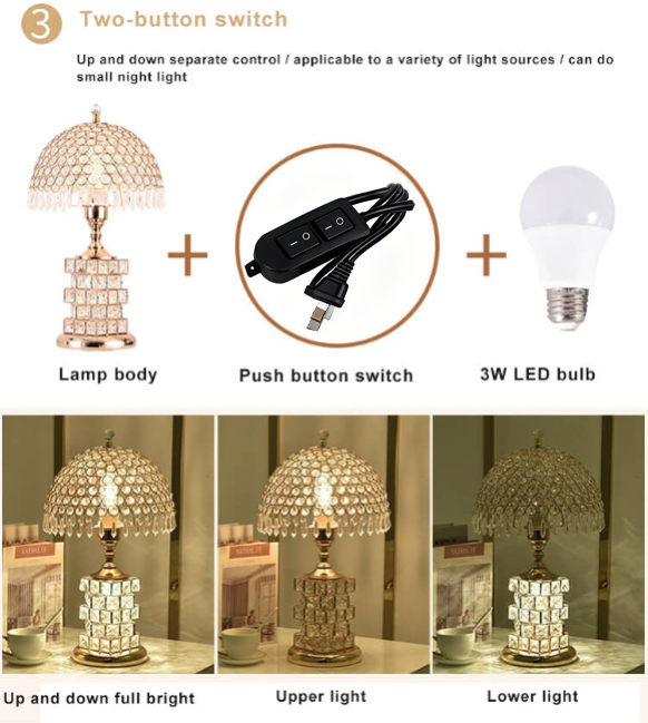 Modern Luxury Crystal Dome Shade 1-Light Table Lamp, Elegant Bedside Lighting, Stylish Home Decor, Crystal Table Lamp for Living Room, Designer Lamp Shade, Contemporary Lighting Fixture, Unique Accent Lamp, Decorative Nightstand Lamp, High-End Interior Li