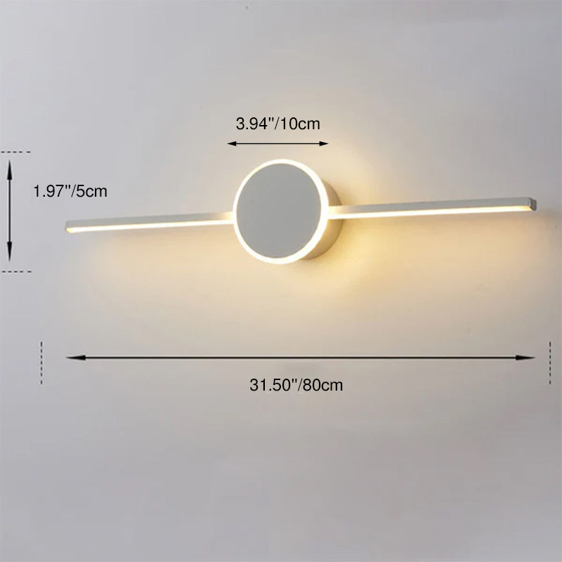 Nordic Minimalist LED Wall Sconce - Long Disc Vanity Light