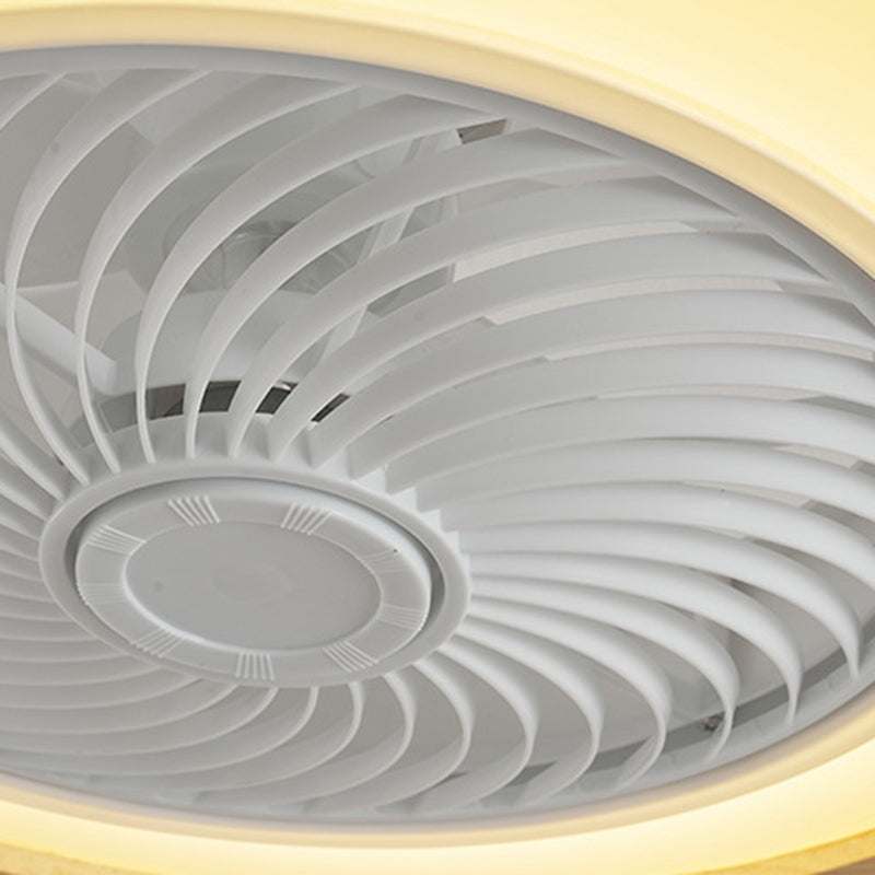 Modern Minimalist Wood Geometric LED Ceiling Fan Light
