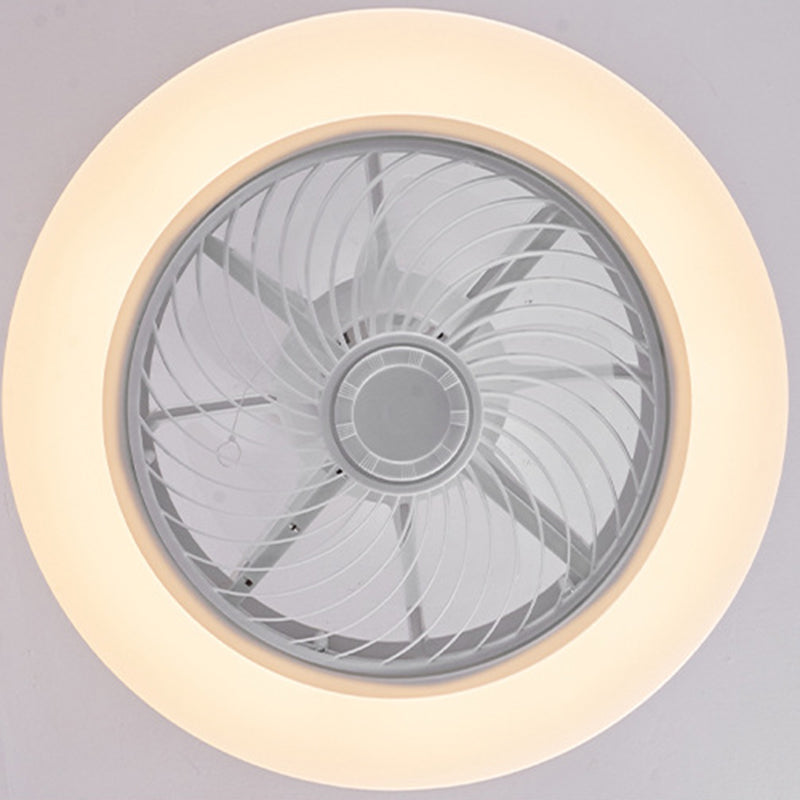 Modern Minimalist Wood Geometric LED Ceiling Fan Light