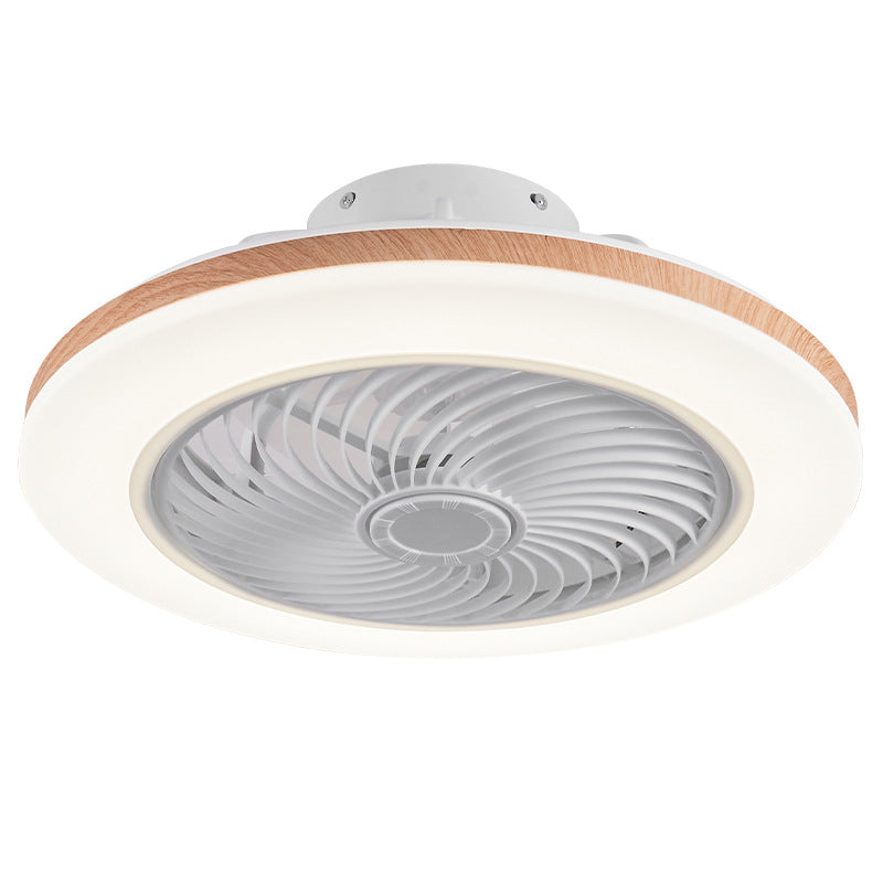 Modern Minimalist Wood Geometric LED Ceiling Fan Light