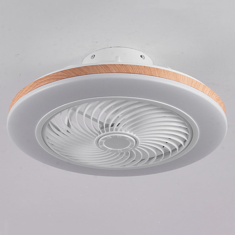Modern Minimalist Wood Geometric LED Ceiling Fan Light