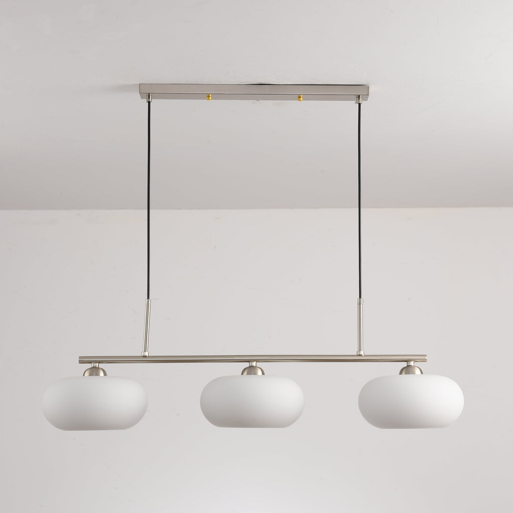 Light Luxury Persimmon Milk White 3-Light Chandelier for Kitchen Island