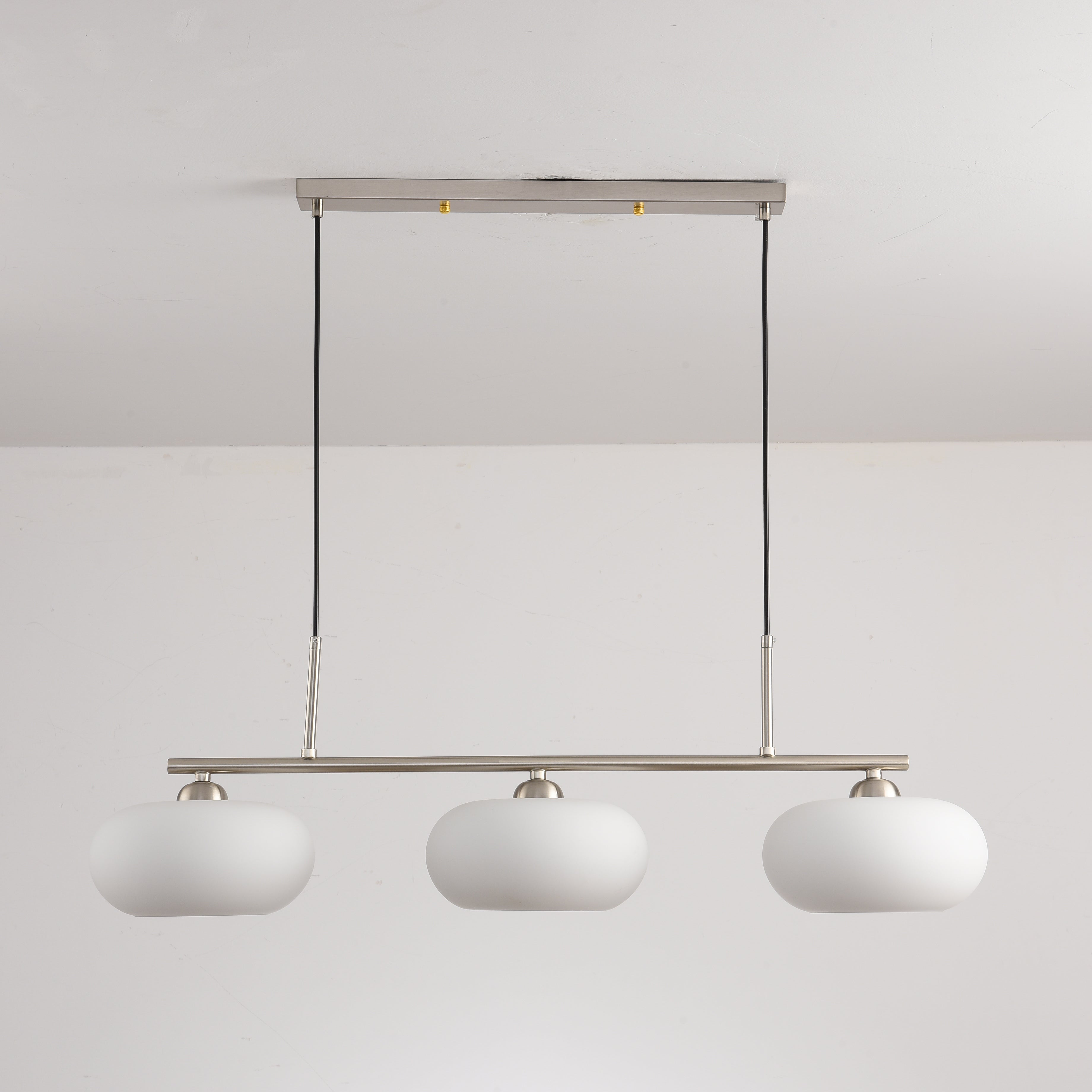 Light Luxury Persimmon Milk White 3-Light Chandelier for Kitchen Island